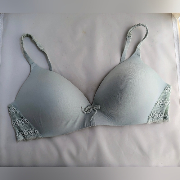 Victoria's Secret IPEX Lined No Wire Vintage Bra Set Pink Blue 38C - Picture 2 of 12